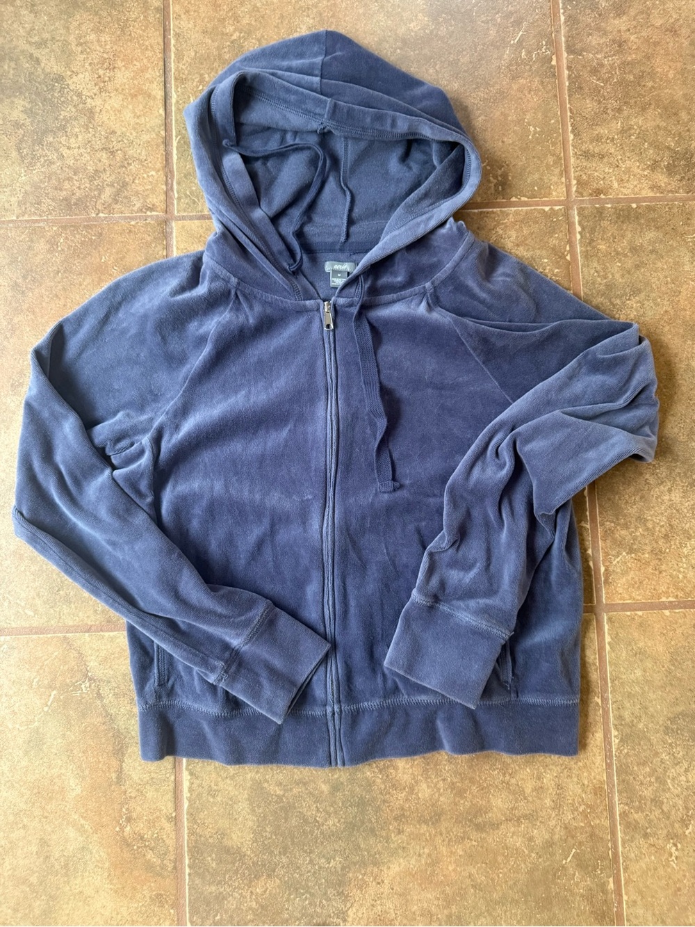 Like New Aerie velour zip hoodie with drawstring hood